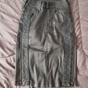 True Religion coated jean skirt